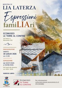 locandina mostra Espressioni familiari di Lia Laterza - Ecomuseo di Moncenisio (To)